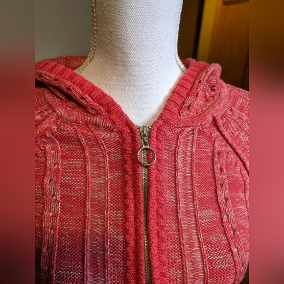 DKNY HOODED Half Zip WINTER Holiday Sweater SZ M - Picture 5 of 15